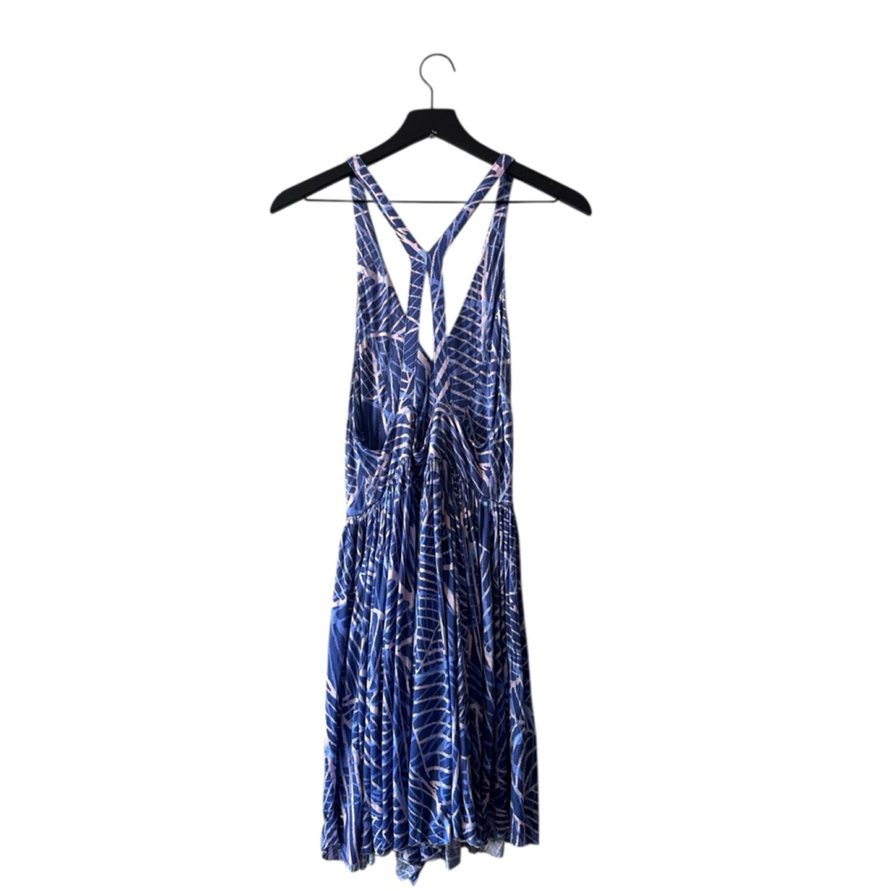 Kimchi Blue Blue Leaf Print Strappy Skater Romper Size L - Picture 9 of 11